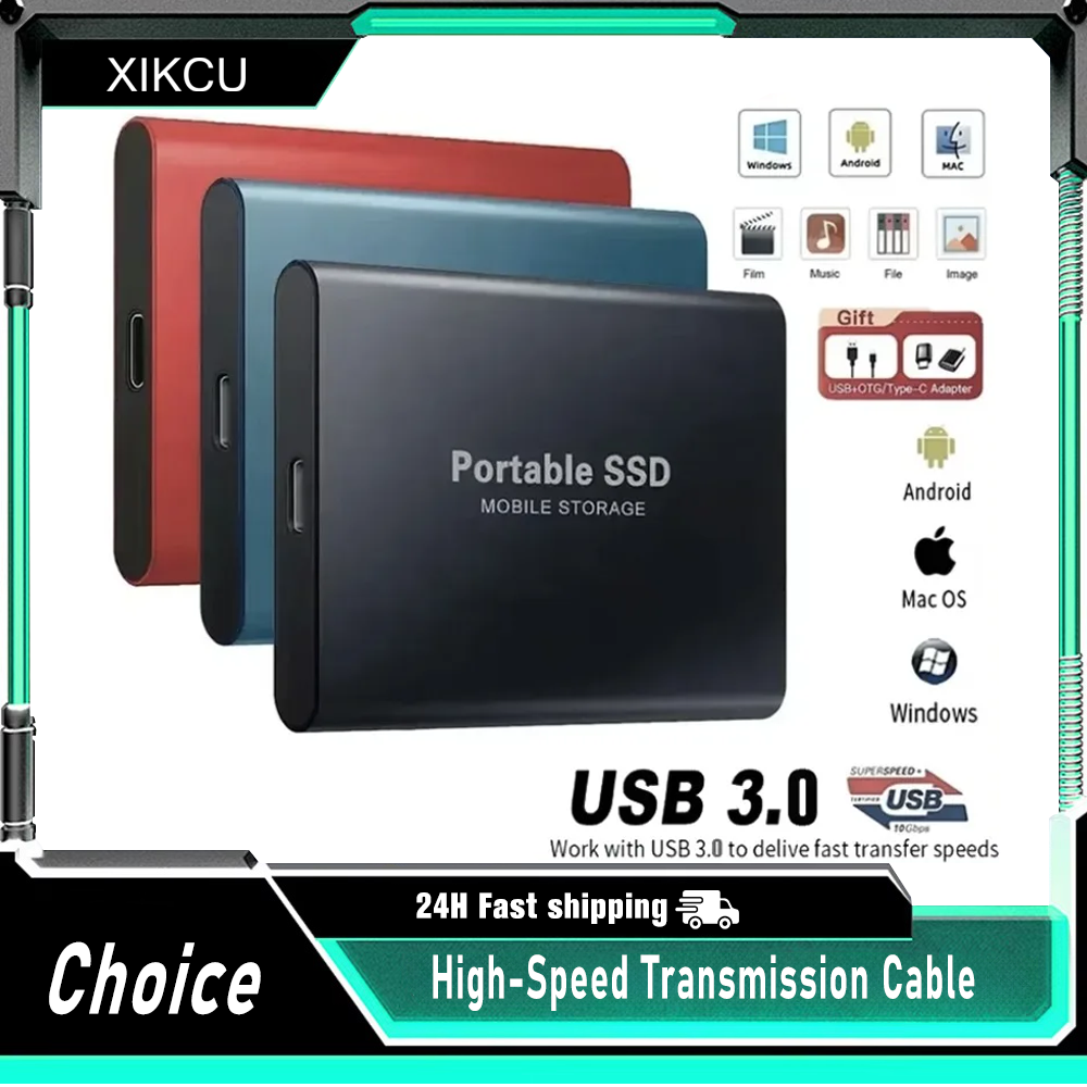 Externe Festplatte Tragbare SSD 16 TB Externes fest-Zustand-Laufwerk USB 3.0 Typ C Festplatte Hochgeschwindigkeitsspeicher für PC-Telefon 16 15