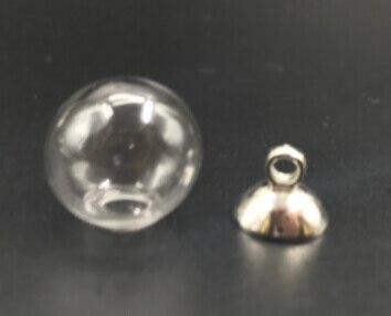 5 stk. 10mm mini runde kugleglaskugler med perler hættefund diy diakflaske hætteglas vedhæng halskæde glasdæksel dome tilbehør: Rund hætte