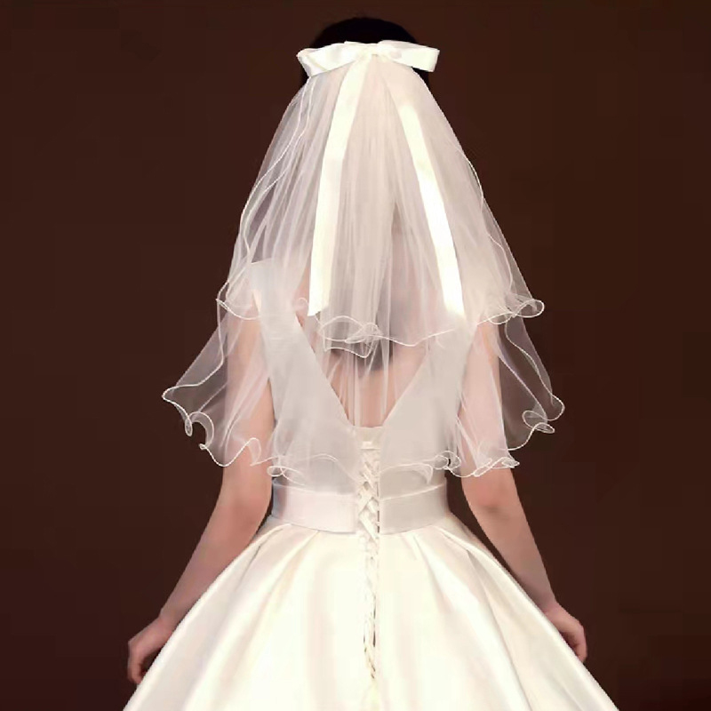 1 Uds. Velos de novia, pañuelo para la cabeza, velo blanco marfil, decoración para de cumpleaños y boda, accesorios para el cabello para cena de compromiso y despedida de soltera