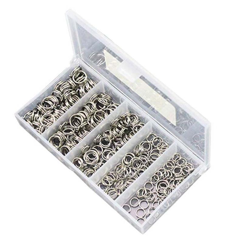 250 Stks/doos Vissen Split Ringen Rvs Vishaken Ring Connectors Dubbele Lus Vissen Accessoires Visgerei Gereedschappen