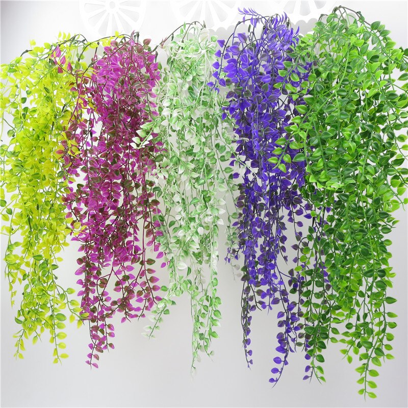 Simulación de sauce llorón, planta verde, decoración de vid de plástico, sauce llorón, colgante de pared, flor decorativa, vid, colgante de pared
