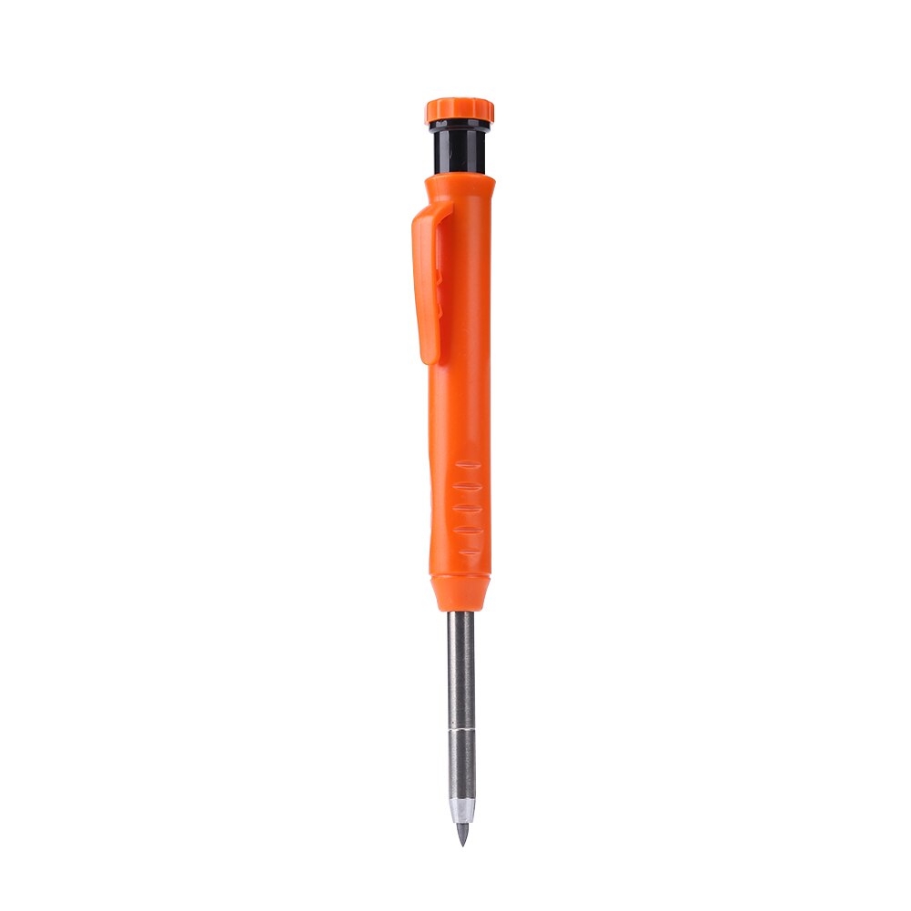 Solid Carpenter Pencil Set Woodworking Tools Mechanical Pencil 3 Colors Refill Construction Job Tools Carpentry Marking Scriber: Orange Pencil