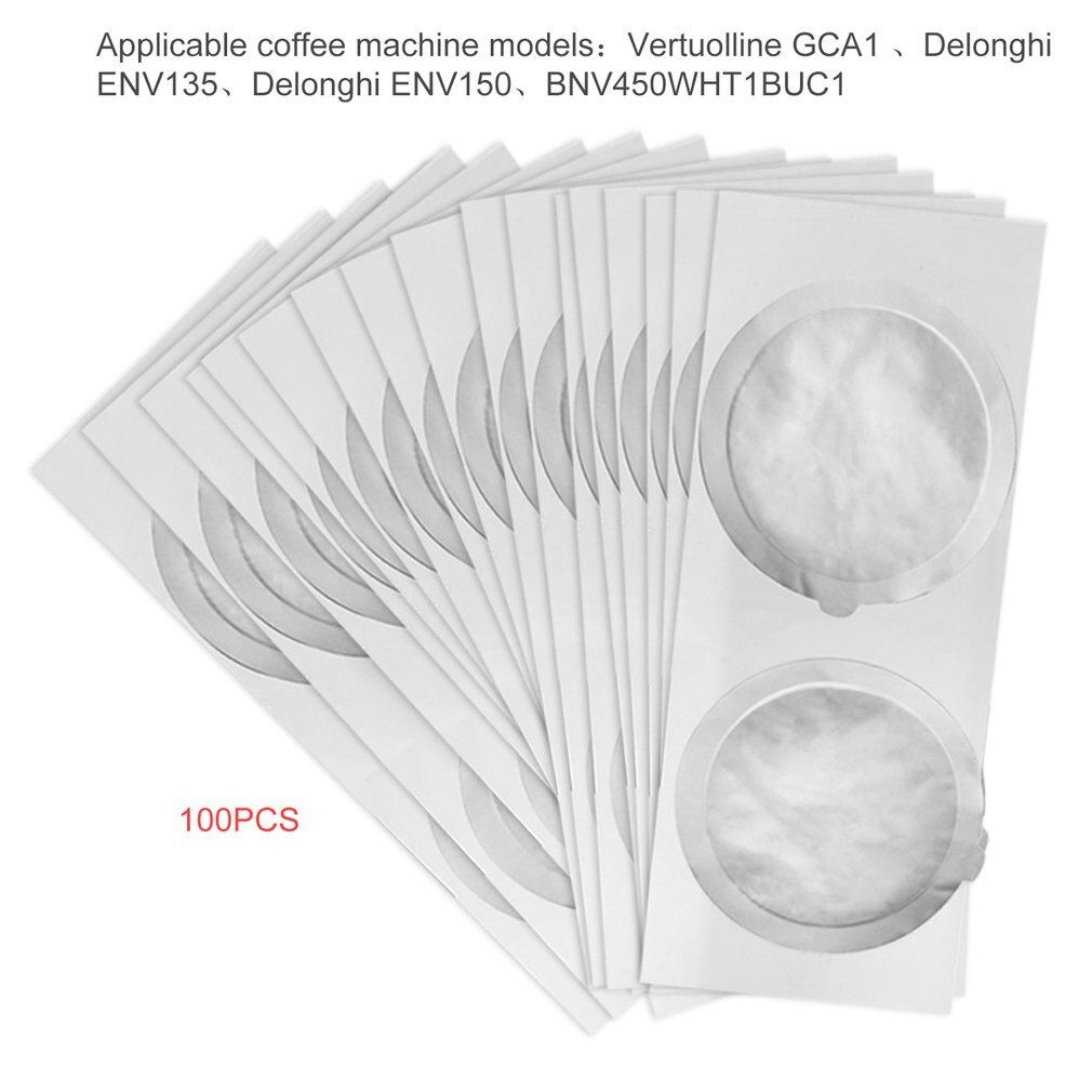 Disposable Aluminum Foil Cup Film For Nespresso Vertuo Vertuoline GCA1 & Delonghi ENV135 Self Adhesive Capsules Foil Seals: Light Grey