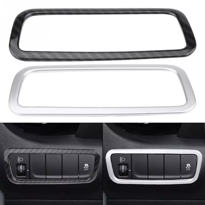 Car Headlight Head Light Lamp Switch Panel Decorative Cover Trim Frame For Hyundai Encino Kauai Kona 17-20