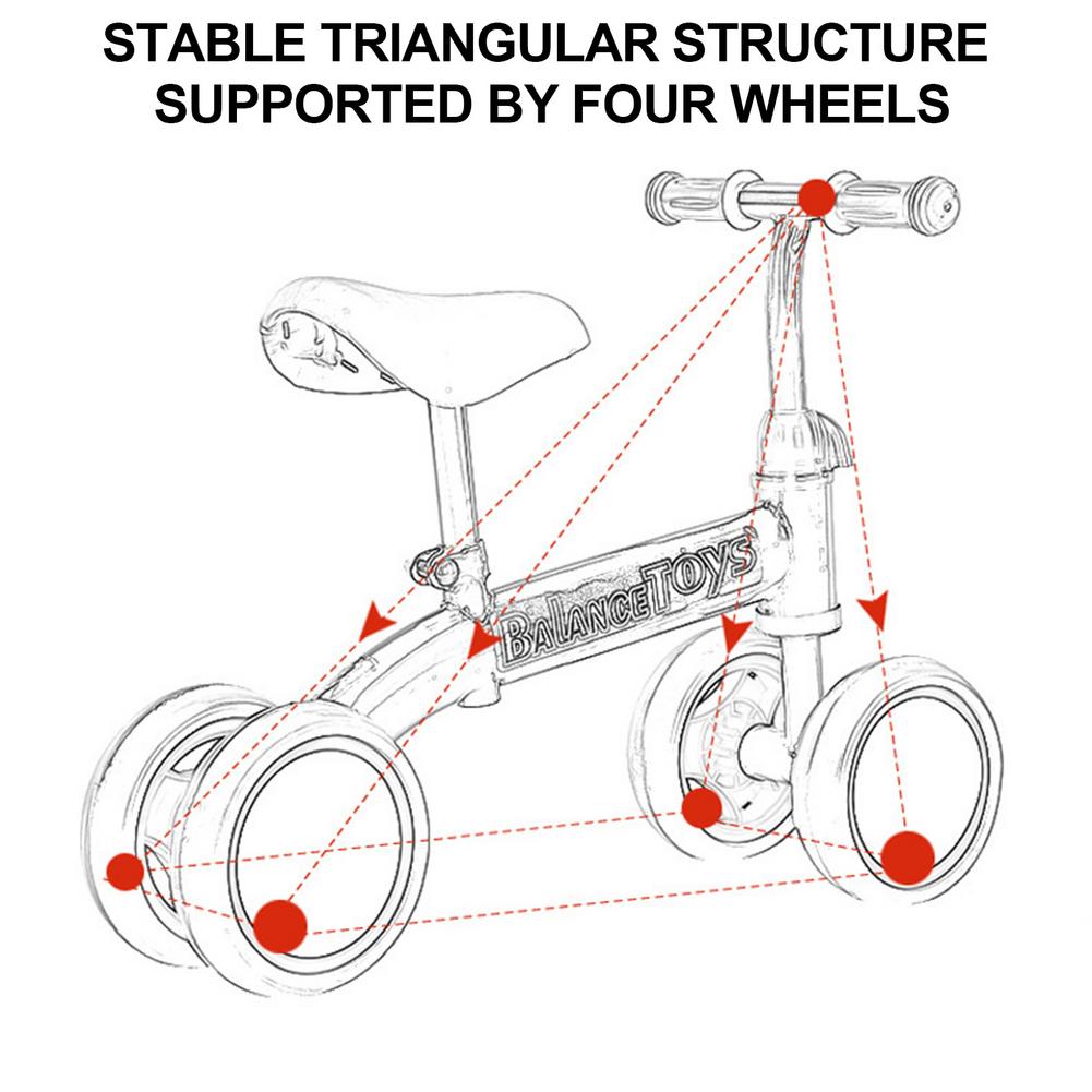 2-8 Jaar Oude Baby Balans Fiets Vier Wiel Geen Pedaal Schuiven Walker Antislip Wiel Baby Peuter bike Beste Cadeau Voor Kinderen