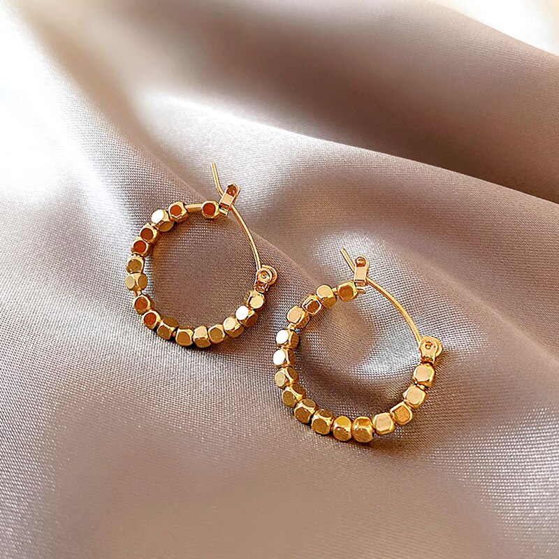 Na moda requintado 14k real ouro cubo hoop brincos para as mulheres de alta qualidade encantador temperamento jóias casamento presentes festa