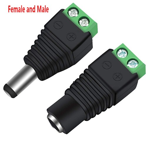 Male Female DC Connector Adapter 2.1mm x 5.5mm 3V-36V 5A Power Jack Wire Conenctor For LED Strip CCTV Camera DVR: Female and Male / 10pcs