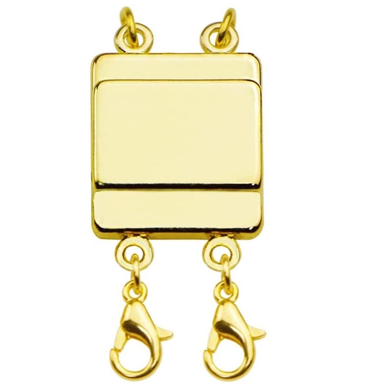 Necklet Double Layering Clasp Diy Jewelry Accessories Lobster Buckle Metal Double Layering Clasp Jewelry Accessories: Gold-2