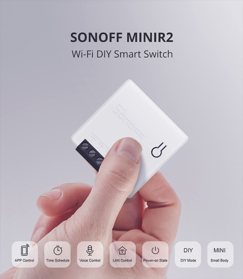 SONOFF MINIR2 Wifi DIY Mini Switch Two Way Wiring Smart Home Automation Modules Compatible With EWelink Alexa Google Home Smart