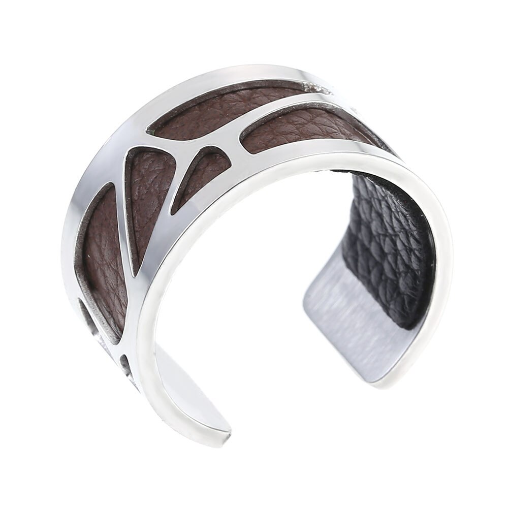 Cremo Open Resizable Rvs Ring Voor Vrouwen Verwisselbare Lederen Ring Bijoux Bagues Giet Femme Anillos: SR0024710