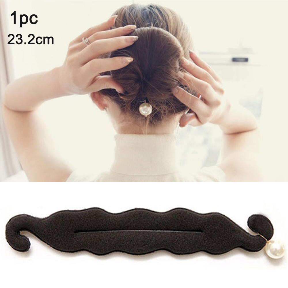 Ensemble d'éponges magiques en mousse pour femmes, pince à cheveux, Donut, rapide, salissant, chignon, Updo, outils de tresse, accessoires pour cheveux, 1 à 4 pièces: 1pc with pearl