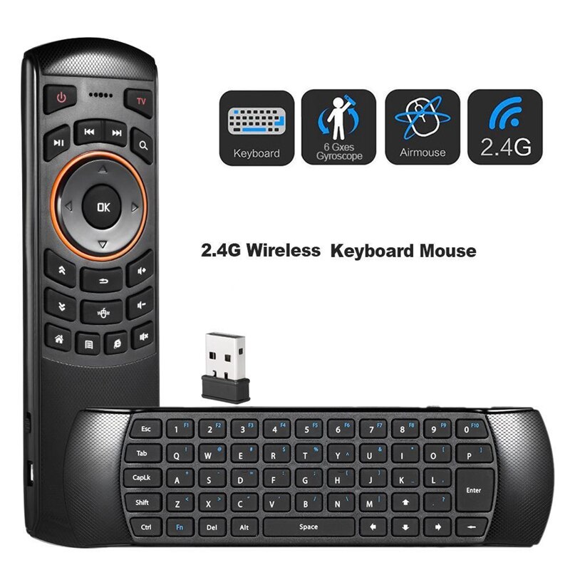 Mini 2.4GHz Wireless QWERTY Keyboard Air Mouse Remote Control For Mini PC TV Box