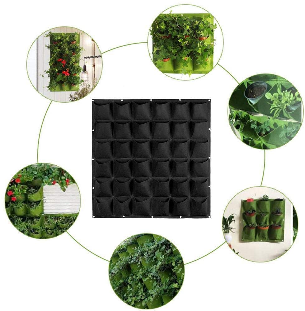 Fleur sac de plantation, tenture murale sac de plantation cadre croissante récipient pot de fleurs pour jardin plante, fleur, multiples poches