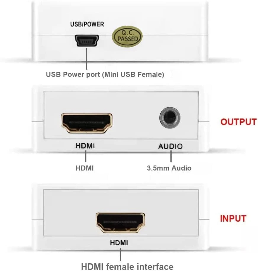 1080P Hdmi Audio-Extractor Splitter Hdmi Naar Hdmi 3.5Mm Audio-Extractor Hdmi Digitaal Naar Analoog 3.5Mm Uit Audio Voor Pc Laptop Hdtv