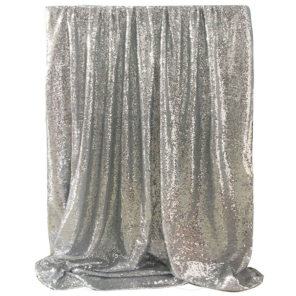 Lentejuelas telón de fondo cortinas brillo oro Tinsel Fringe Foil cortina cumpleaños boda decoración adultos decoración de aniversario: Plata
