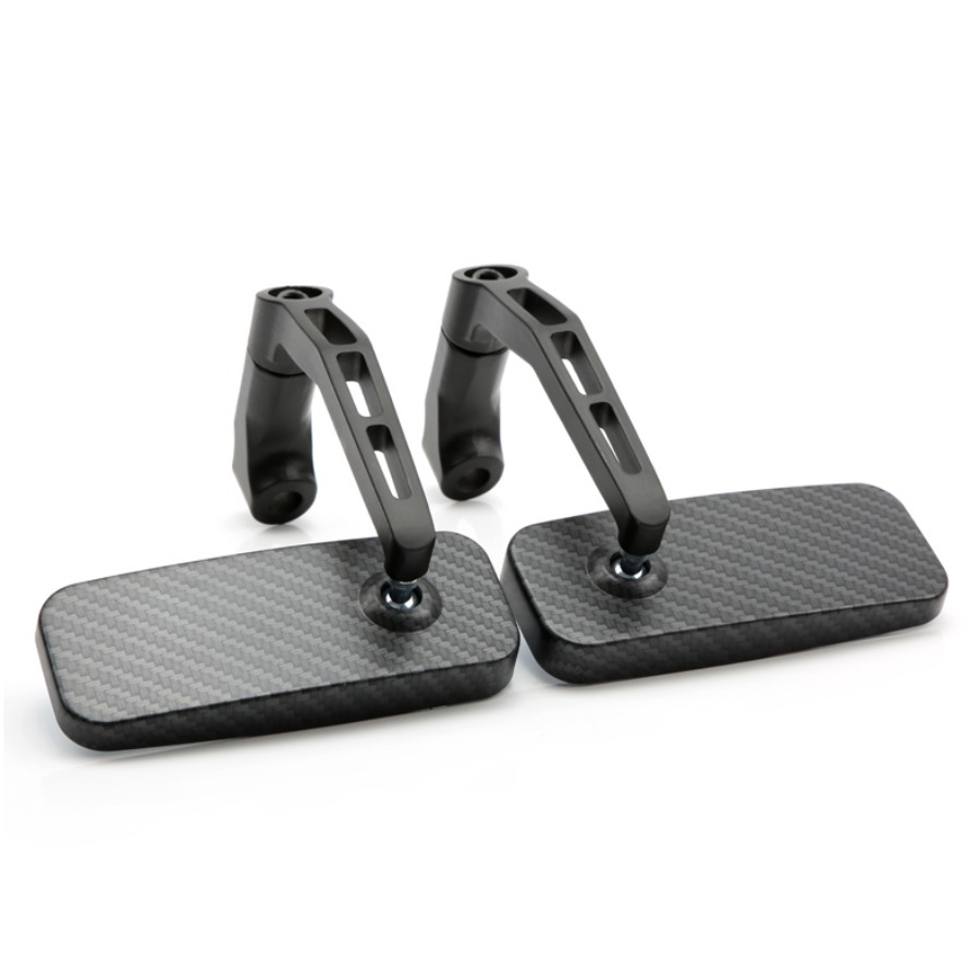 1 paar motorfiets universele accessoires zwart/koolstofvezel gemodificeerde 8/10 mm draadspiegel retro motorfiets zijrechthoekspiegel