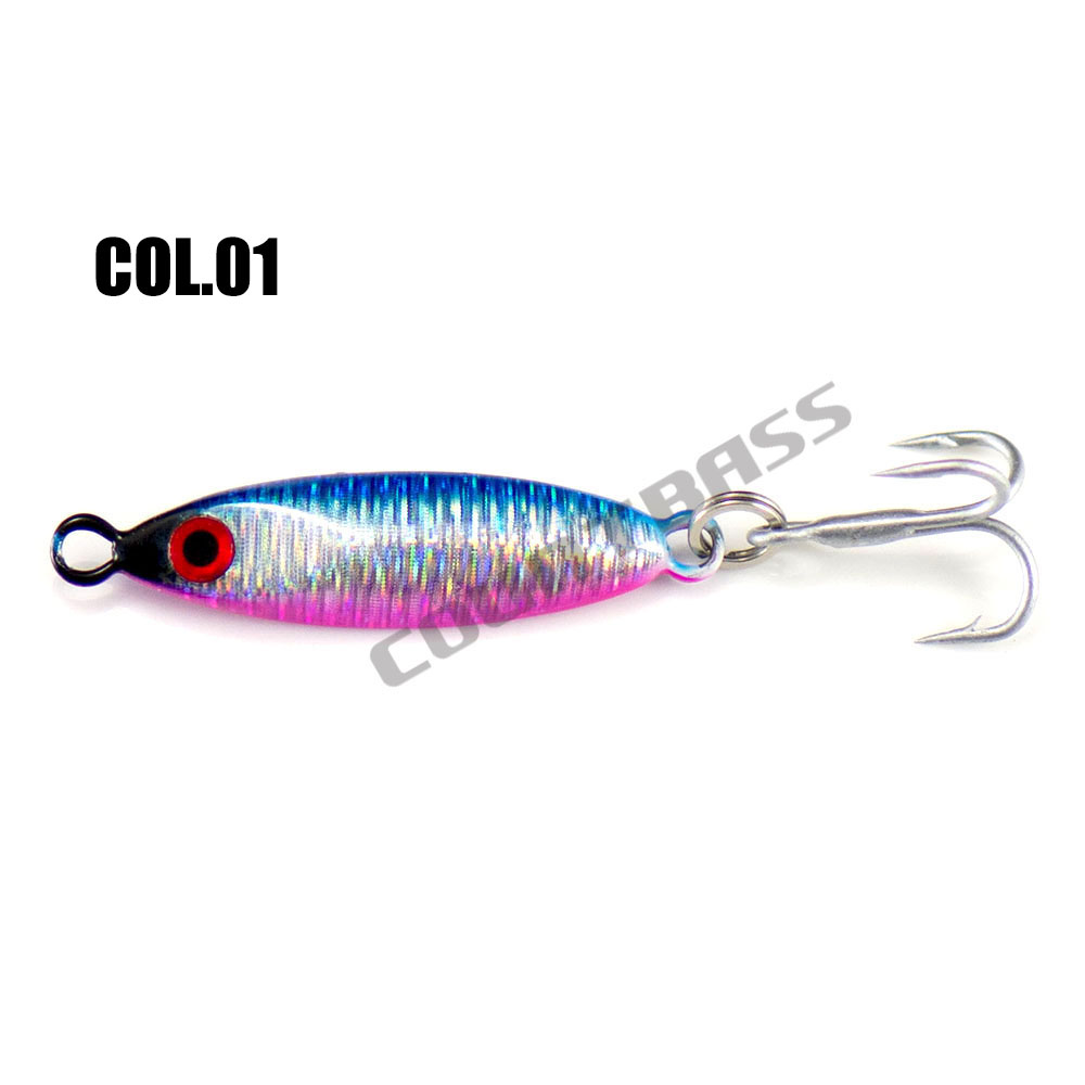5g 8g 12g Countbass Casting Jigs with Treble Hook, Shore Micro Jigging Fishing Lure Bait, Mini Metal Jigs, Sea Bass Game: 01 / 12g