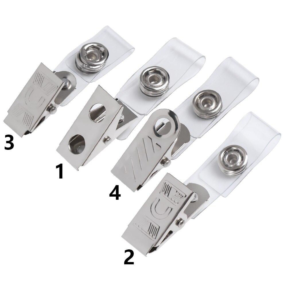 10pcs Metal Pull Key Name Tag Card Clip Holders Binder Stationary Lanyard Clip Retractable ID Card Badge Reel Pull 4 Styles