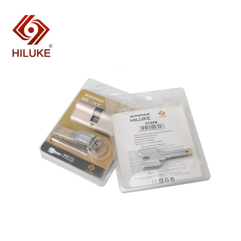 HILUKE hardware 70mm brass alloy door lock cylinder Europe stander lock core high secure key cylindre de porte deur cilinderslot