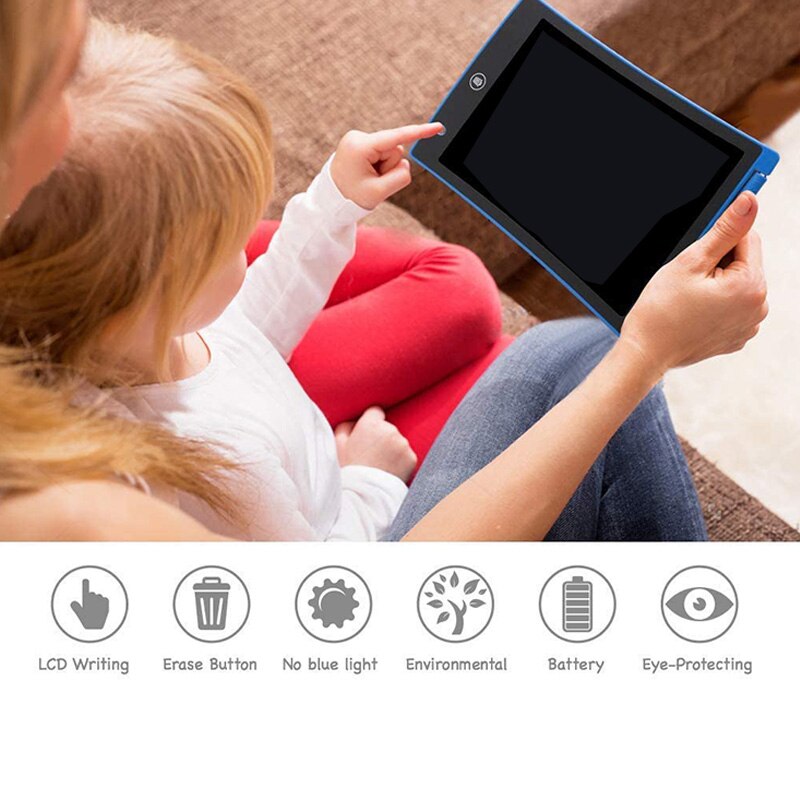 -LCD Writing Tablet 2 Pack, 8.5-Inch Writing Board Doodle Board Drawing Pad Blue/Pink