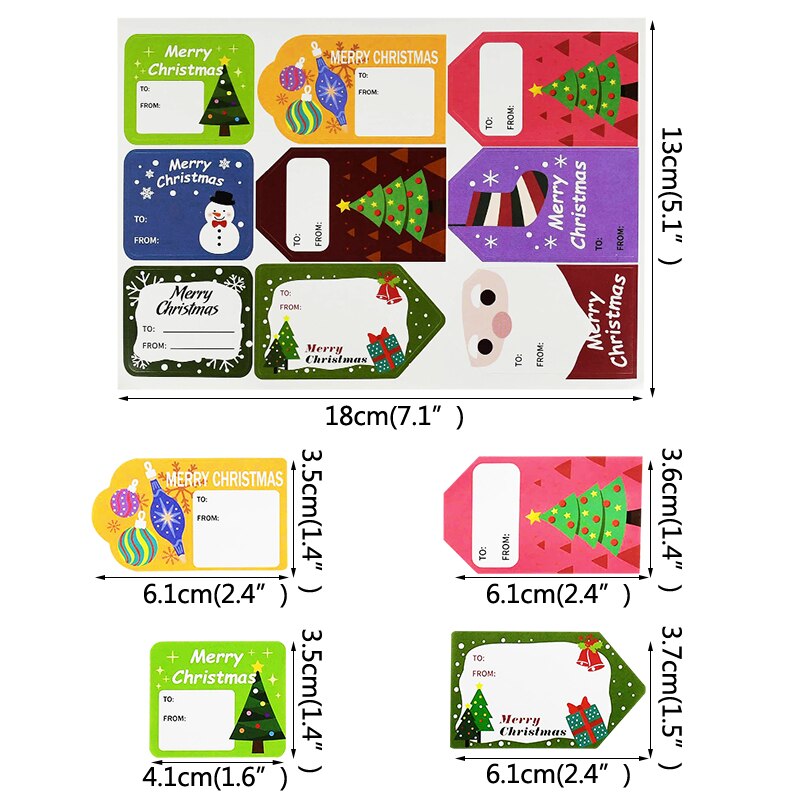 5sheet/lot Merry Chrismtas Adhesive Label Sticker Christmas Name Stickers DIY Sealing Sticker Name Tag Navidad: B03