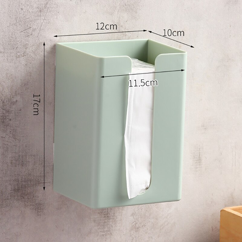 Tissue Doos Wandmontage Badkamer Toiletrolhouder Gratis Punch Woonkamer Keuken Papier Dispenser Thuis Tissue Storage Case: Green
