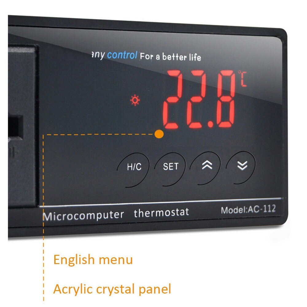 Aquarium Heater AC-112 Outlet Thermostaat 220V Digitale Temperatuurregelaar Aquarium Thermostaat Met Waterdichte Sensor