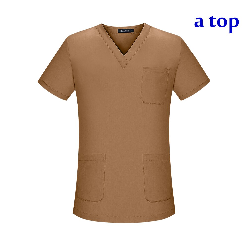 Spa Uniforms tops+pants Stretch spandex+cotton scrub uniforms pet grooming work wear Scrubs women suits: only tops / XL