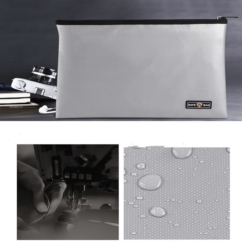 Fireproof and waterproof file bag portable fireproof document bag important documents fireproof bag A4 file bag