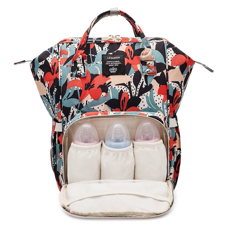 Lequeen Baby Diaper Bag Backpack Baby Organizer Bags for Mom with Hooks Large Stroller Bag for Mommy Baby Changing Mummy Bag