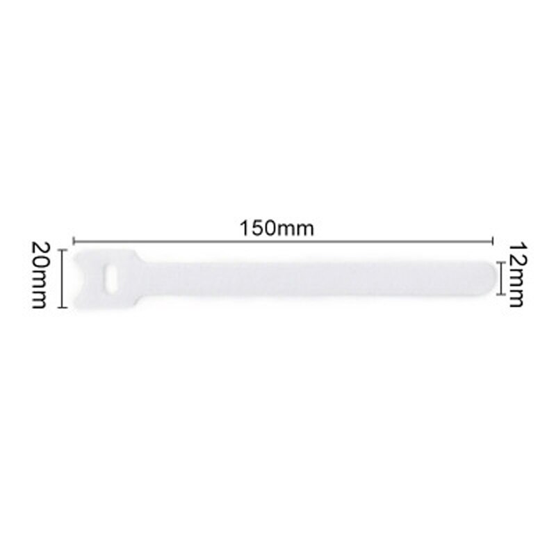 50Pcs Reusable Black Cable Cord Ties Tidy Organiser Nylon Strap Hook Loop Tool Hook And Loop Cable Ties Multiple Colour: white / 20pcs