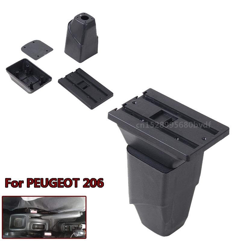 Boîte de rangement, accoudoirs compacts en cuir, pour Peugeot 206, 207, grand espace, Console centrale de voiture, boîte de rangement cendrier