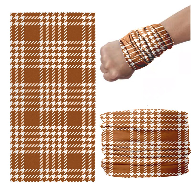 3D imprimé pied-de-poule foulard Plaid magie sport Hijab écharpe bracelet accessoire cheveux pour femme masque anti-poussière en plein air: style11