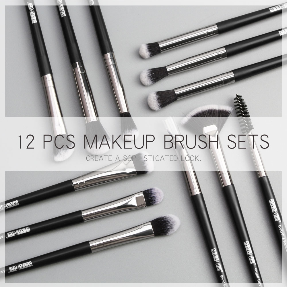 12 Stks/partij Make-Up Kwasten Set Professionele Make-Up Kwasten Set Oogschaduw Blending Eyeliner Wimper Wenkbrauw Borstel Voor Make-Up Tool