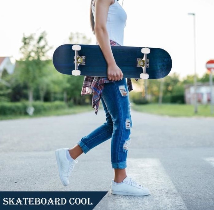 Skate Board 79*20*8.5cm Painted Back Panel Four-wheeled Maple Silent Skateboard Teenager Adult Skating Street Board Beginer HWC