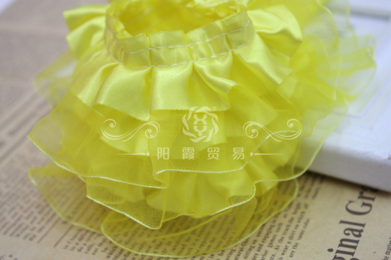 5.5 Yards (5 Meter) double Layer Ruches Eenzijdige Organza Tulle Satin Lint Trim 40Mm Naaien Wedding Craft Diy: Antique Copper / 5Yard
