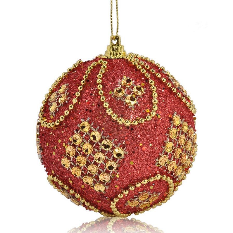 1pc farverige rhinsten glitter julekugler ornament hængende kugler dekoration til julefest juletræ dekoration