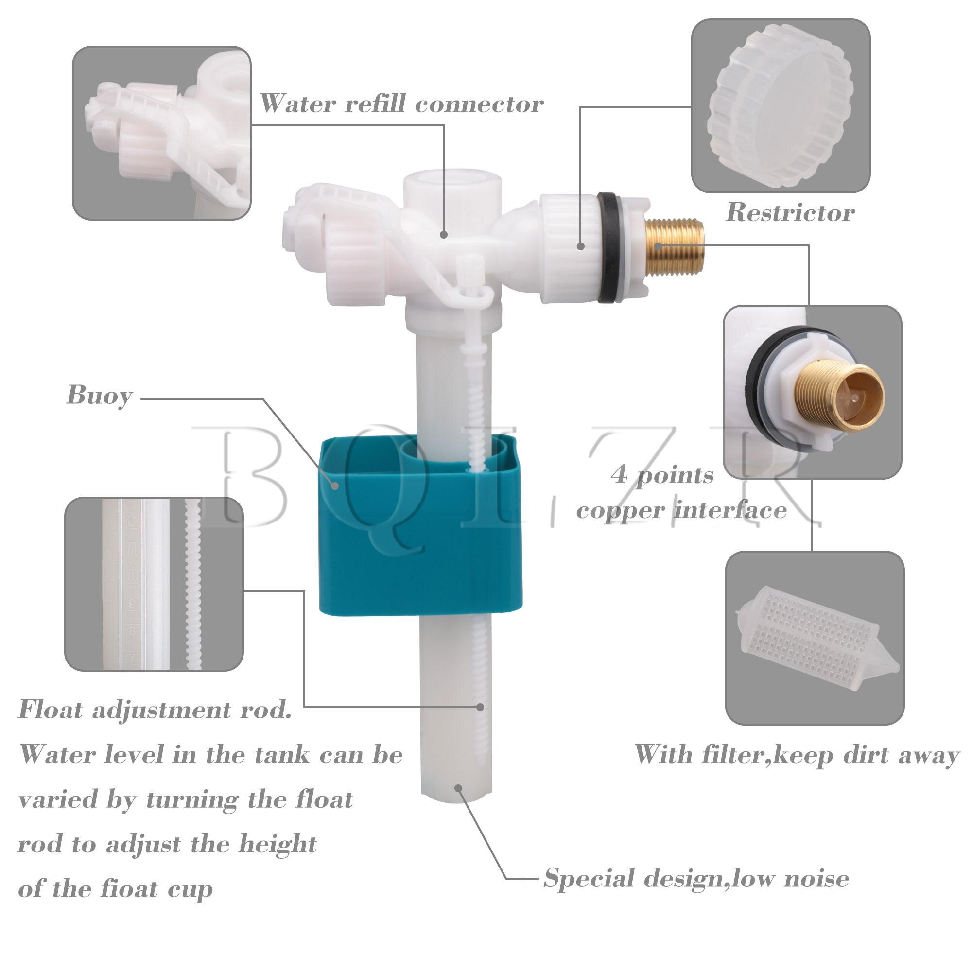 BQLZR 0.79inch Thread Diameter Toilet Cistern 1/2BSP Side Entry Fill Ball Valve