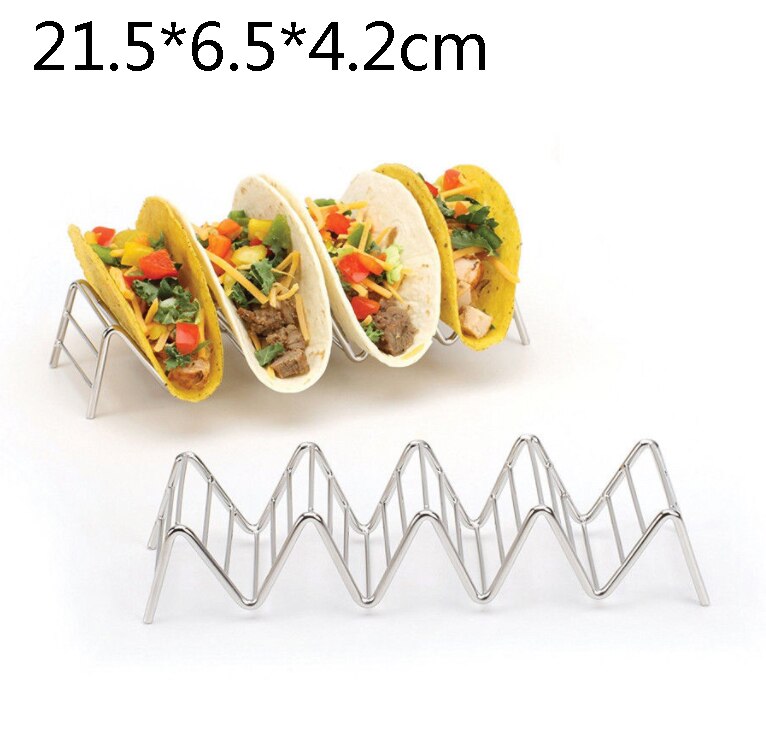Taco hållare rostfritt stål taco stativ mexikansk mathylla 1-4 spår: 4