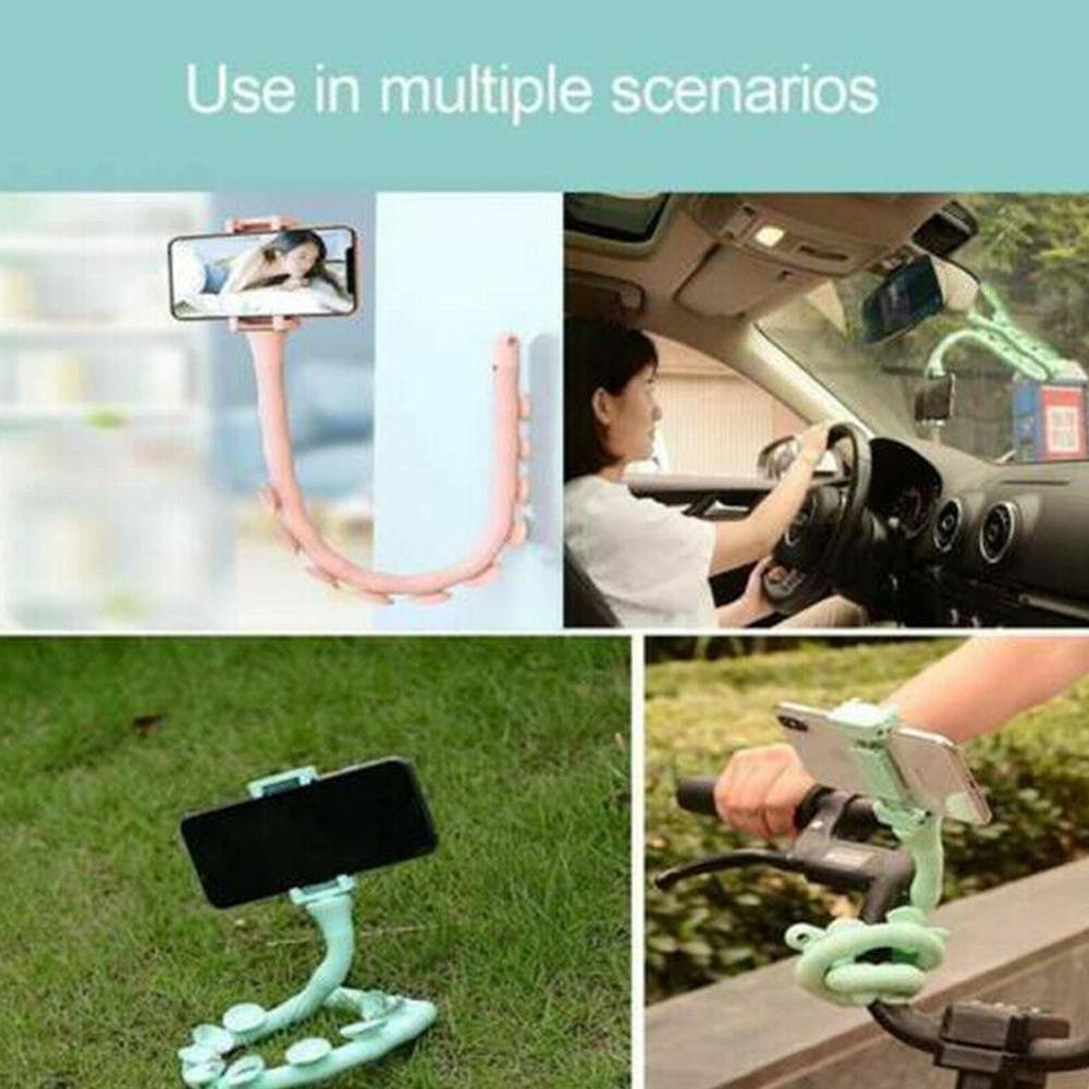 Shellnail søt caterpillar lazy bracket mobiltelefon holder orm fleksibel telefon sugekopp stativ for hjemmevegg stasjonær sykkel