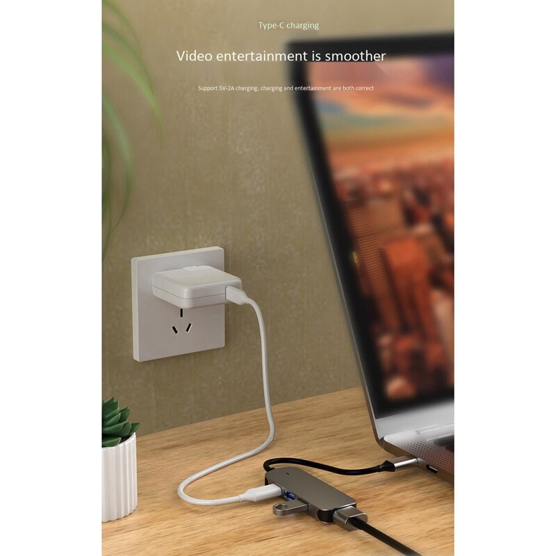 Type-C to HDMI/PD Docking Station 4-In-1 Multi-Function Converter Type Chub Docking Station