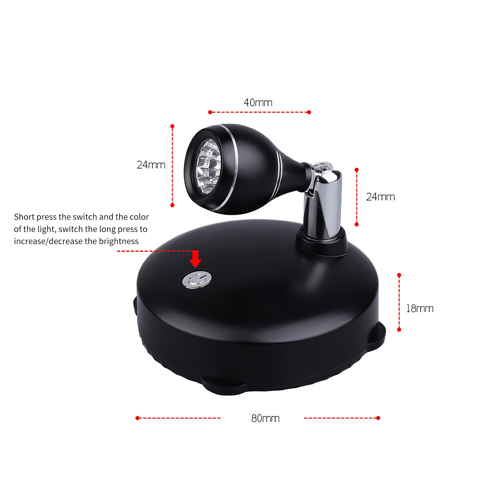 2 stück LED-projektionslicht-nachtlampe für freundlicher, LED-scheinwerfer, rgb-mehrfarbenlicht, ambientelampe, batteriebetriebene wandlampe mit rotationsfunktion