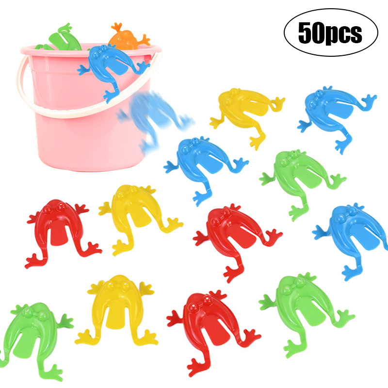 10–50 Stück springender Frosch, prallen, Zappelspielzeug, Antistress, lindert Kindergeburtstag, Gastgeschenke, Goodie, Pinata-Füller, Weihnachts-Familienspiel