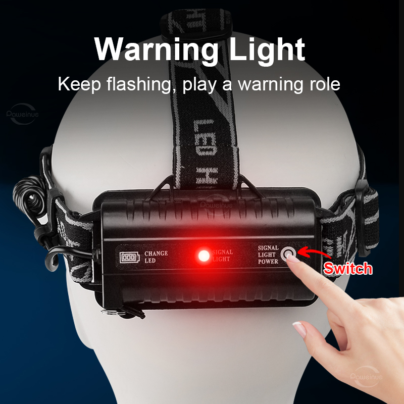 5 Lights Headlights LED Rechargeable Headlamp Ultra Power Head Flahslight Outdoor Waterproof Head Lamp 18650 Battery Head Lights