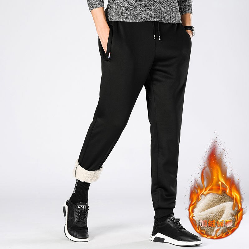 Mannen Wol Broek Fluwelen Kasjmier Broek Mannen Dikke Fleece Joggers Winter Warm Pant Zwaargewicht Broek Mannen Joggingbroek