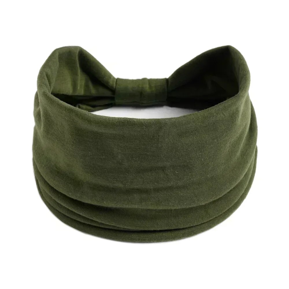Diademas anchas para mujer, bandas elásticas suaves antideslizantes para el cabello, Yoga, correr, deportes, entrenamiento, gimnasio, envolturas para la cabeza; Tela de algodón anudada Afri