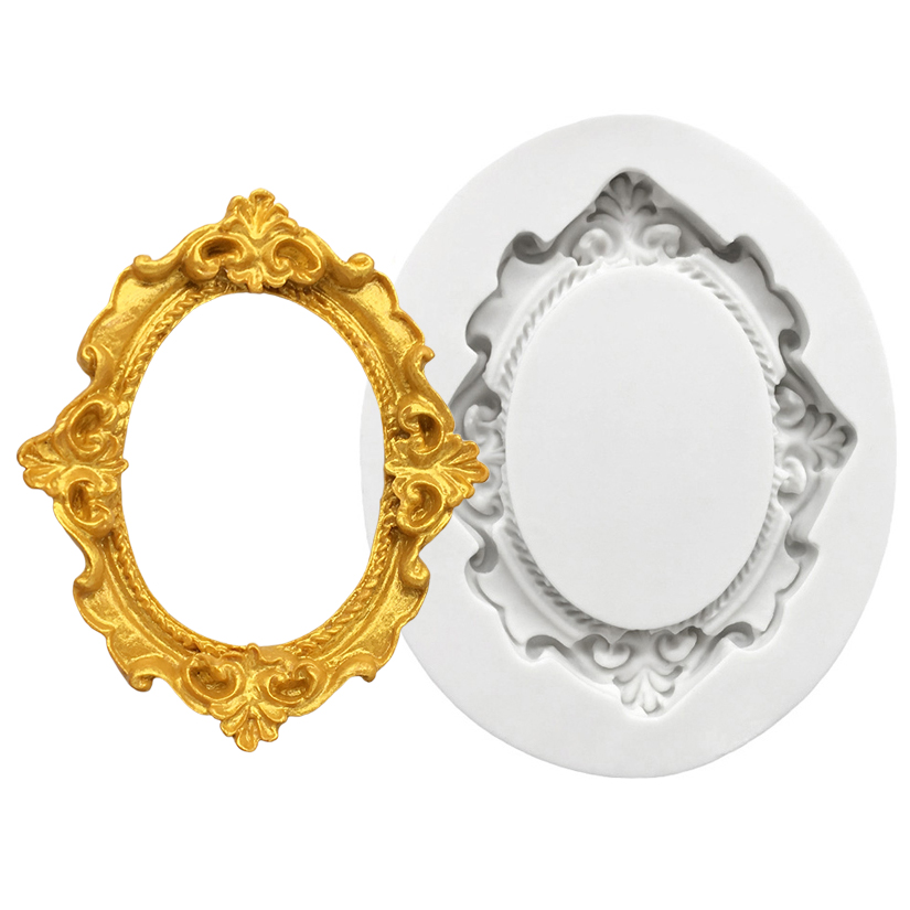 Photo Frame Mirror Silicone Mold Resin Tools Sugarcraft Cupcake Baking Mold Fondant Cake Decorating Tools