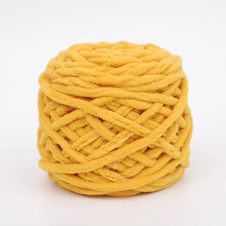 100g/bal Chenille Breigaren Zacht Ijs Strip Lijn Katoenen Garen DIY Wol Garen voor Hand Breien Sjaal dikke Wol: WHITE