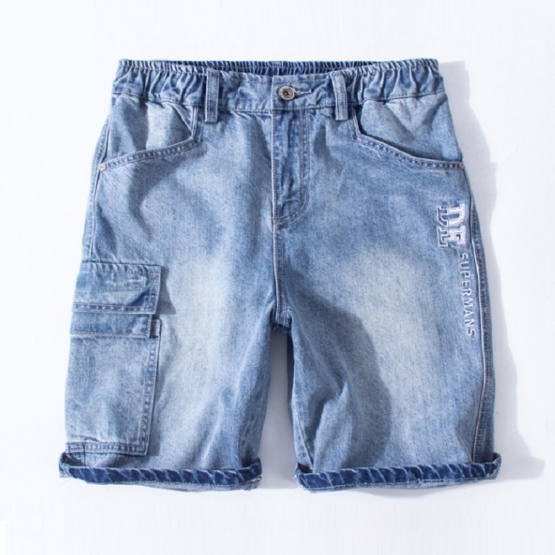 Denim Shorts Male Plus Size 4XL 5XL 6XL 7XL Jeans Shorts Men Large Big Size Bermuda Elastic Waist Band Straight Fit Breeches Men