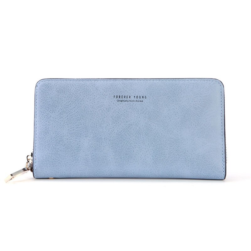 Kvindelig tegnebog pu læder lang pung sort/pink/blå/grøn/grå berømt mærke tegnebog kvinder kvindetaske